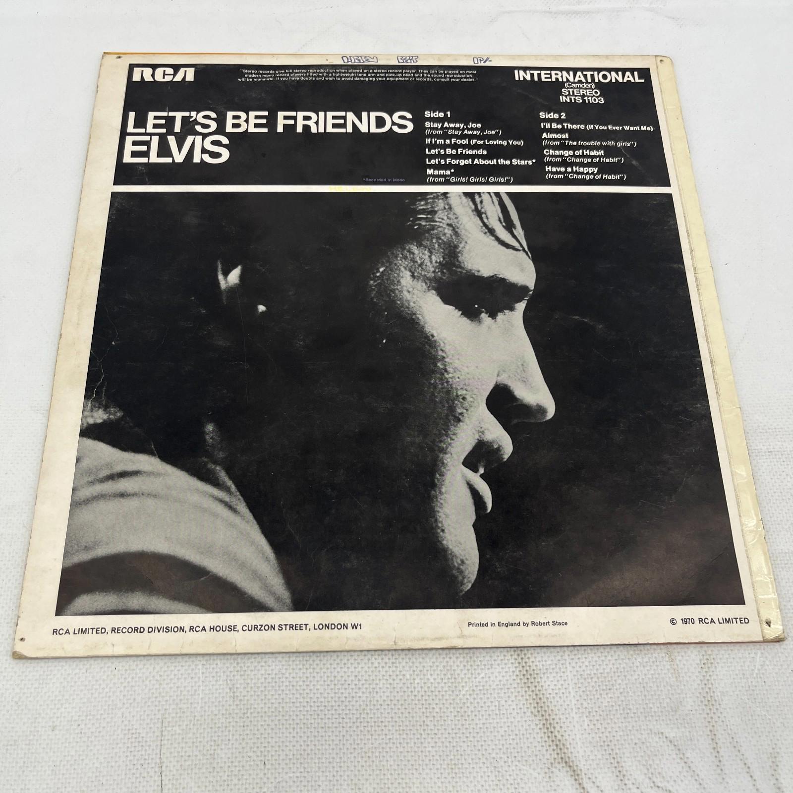 Elvis Let's Be Friends 1970 RCA Camden 12" Vinyl LP Stereo Album