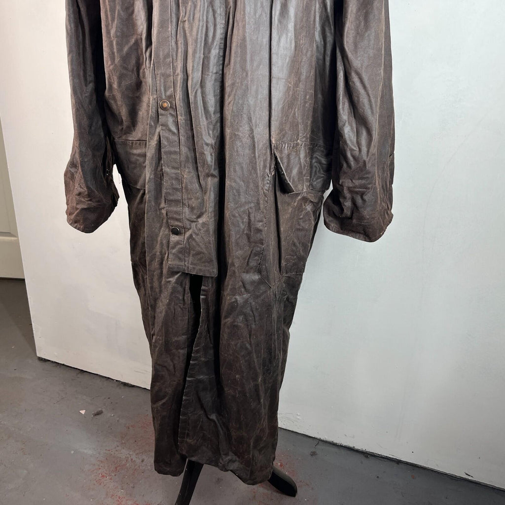 NKS Heavy Duty Brown Wax Waxed Stockman Riding Coat Jacket size XL