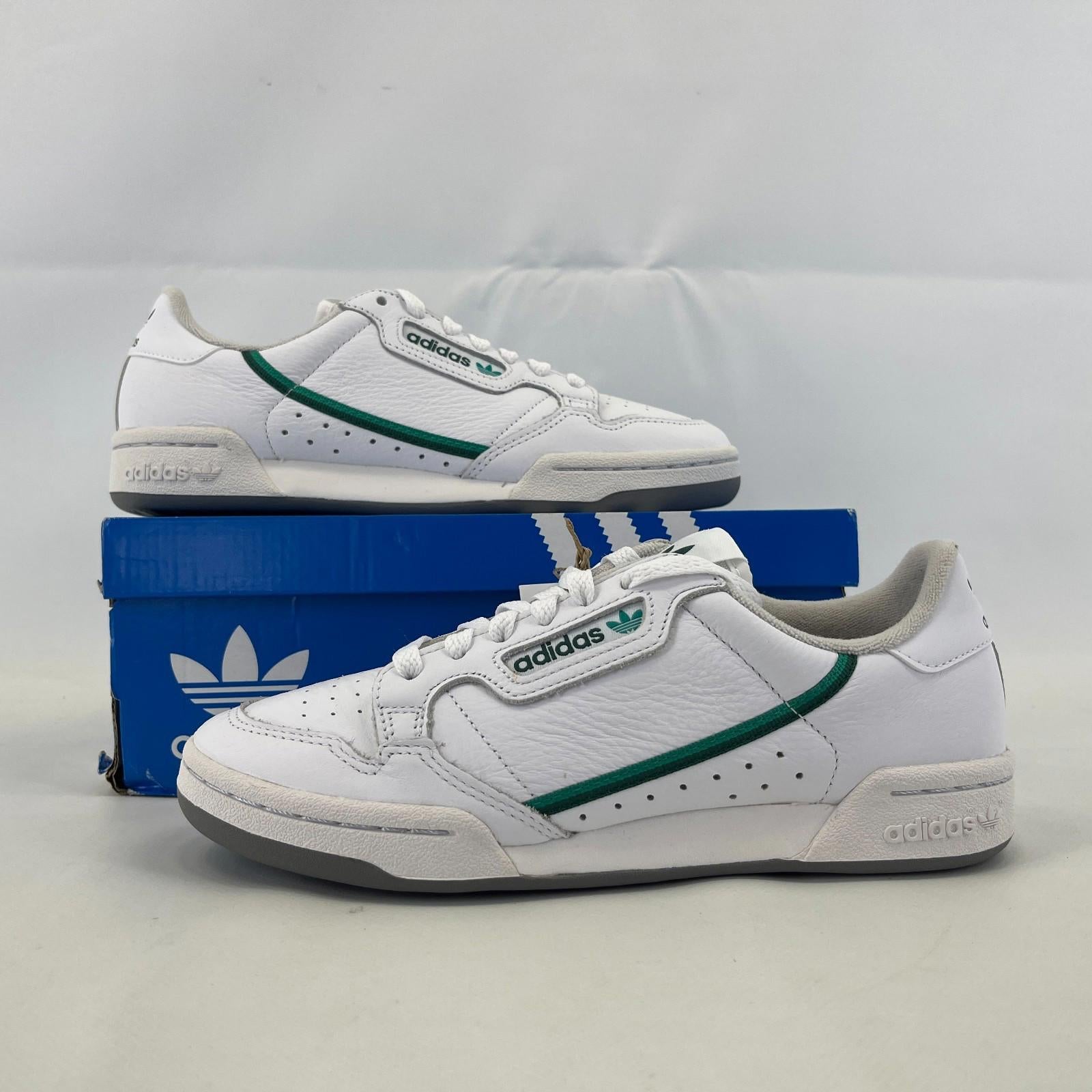 Adidas Originals Continental 80 White Green Adult Trainers Size UK 6