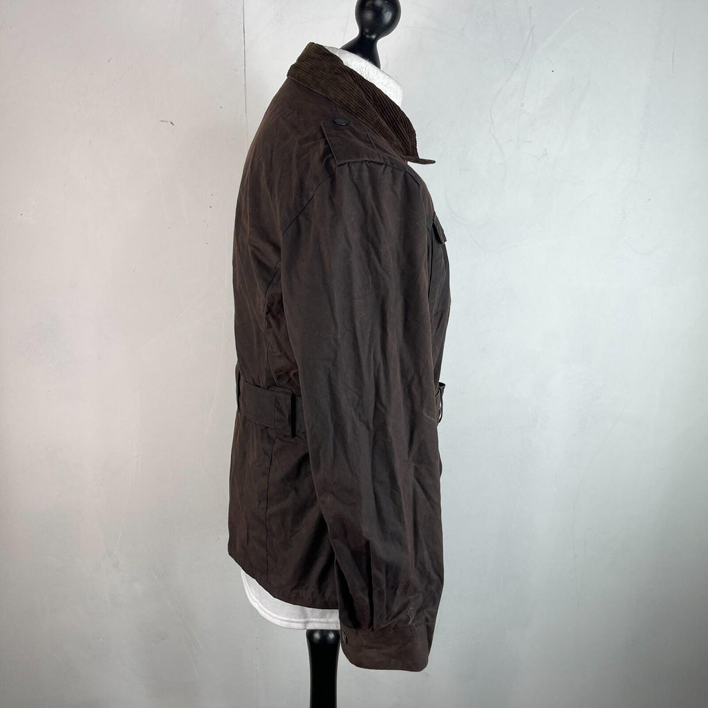 Mc Orvis Wax Jacket Womens size M Brown Waxed Coat with Belt Made in the UK