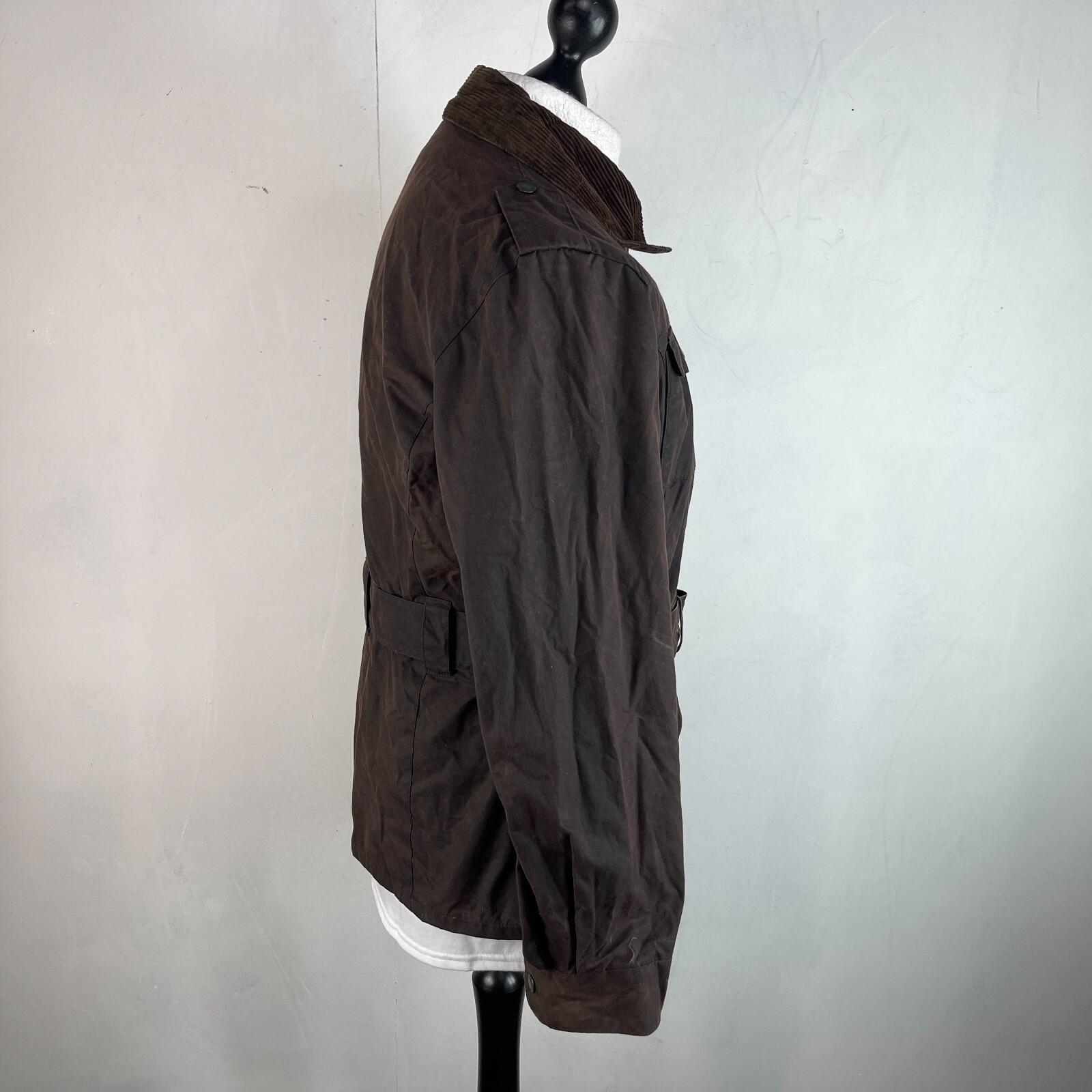 Mc Orvis Wax Jacket Womens size M Brown Waxed Coat with Belt Made in the UK