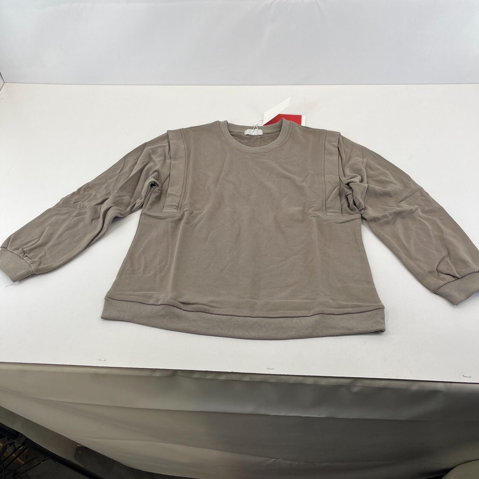 Q2 Women's Relaxed Fit Sweatshirt Sweater in Beige UK size Large - New with Tags