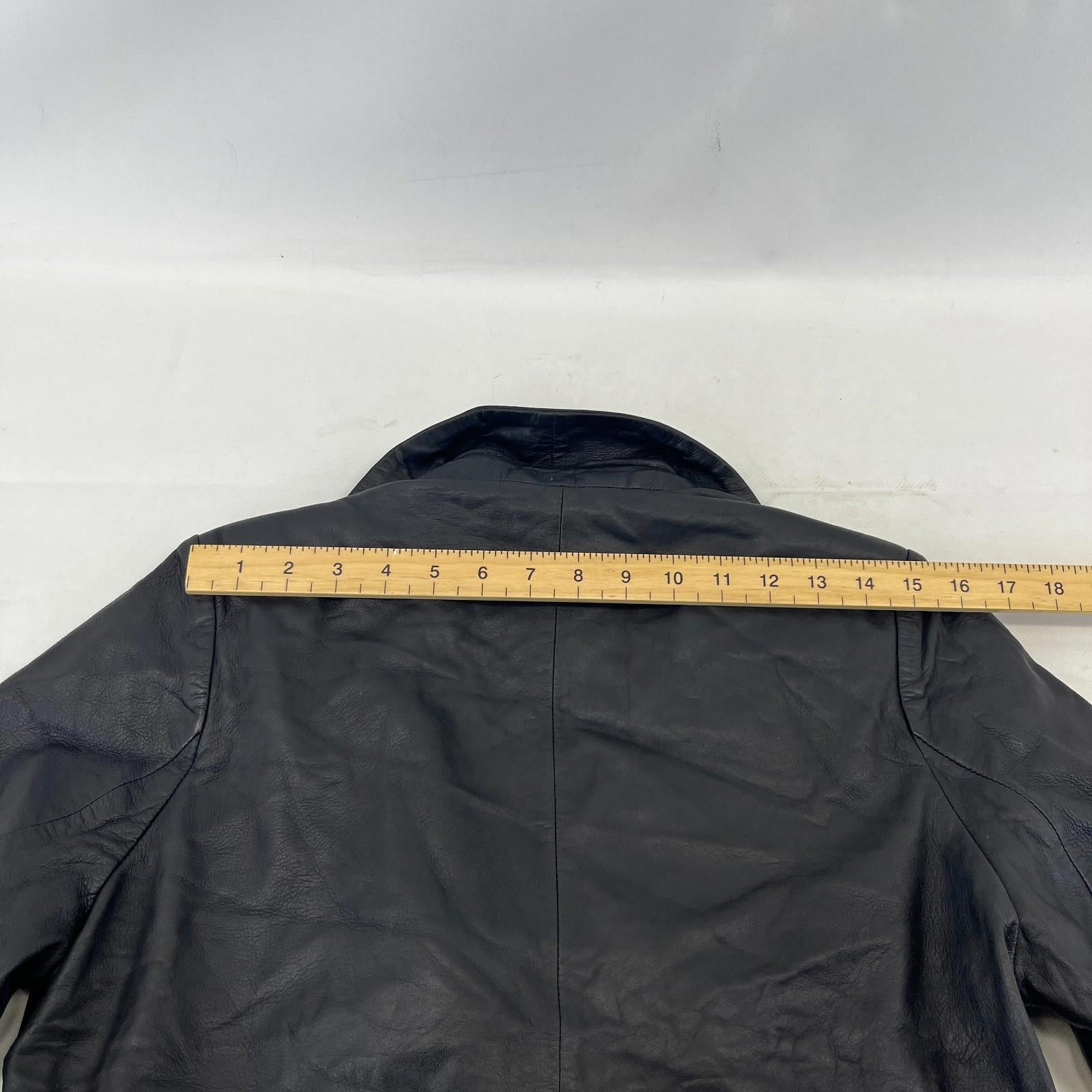 Vintage Barneys Women’s Lamb's Leather Jacket Black size 14 Biker
