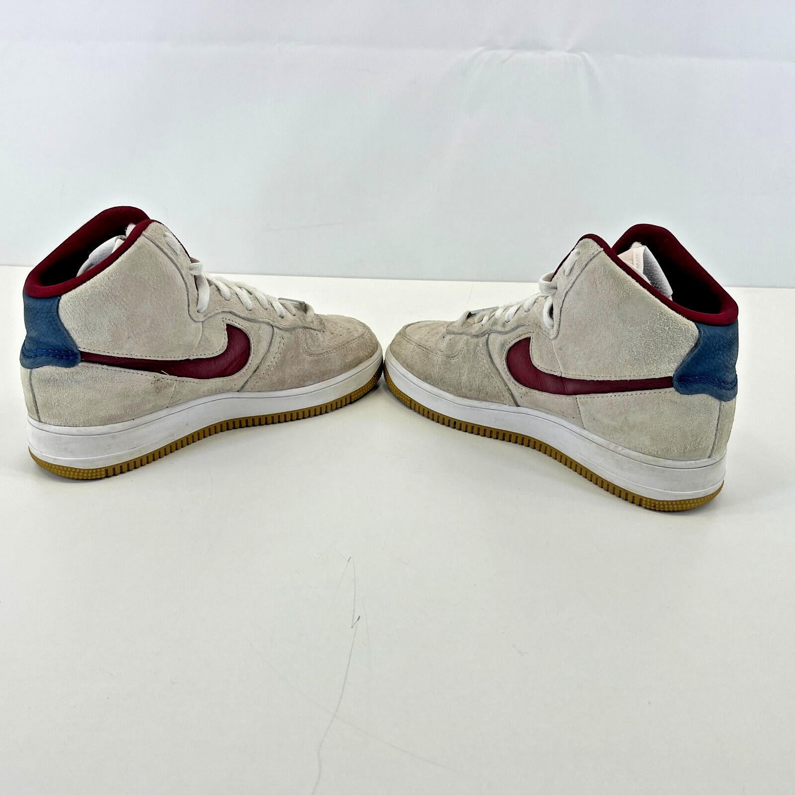 Nike Air Force 1 High Sculpt Suede in Light Grey White Maroon size UK 7 - EU 41