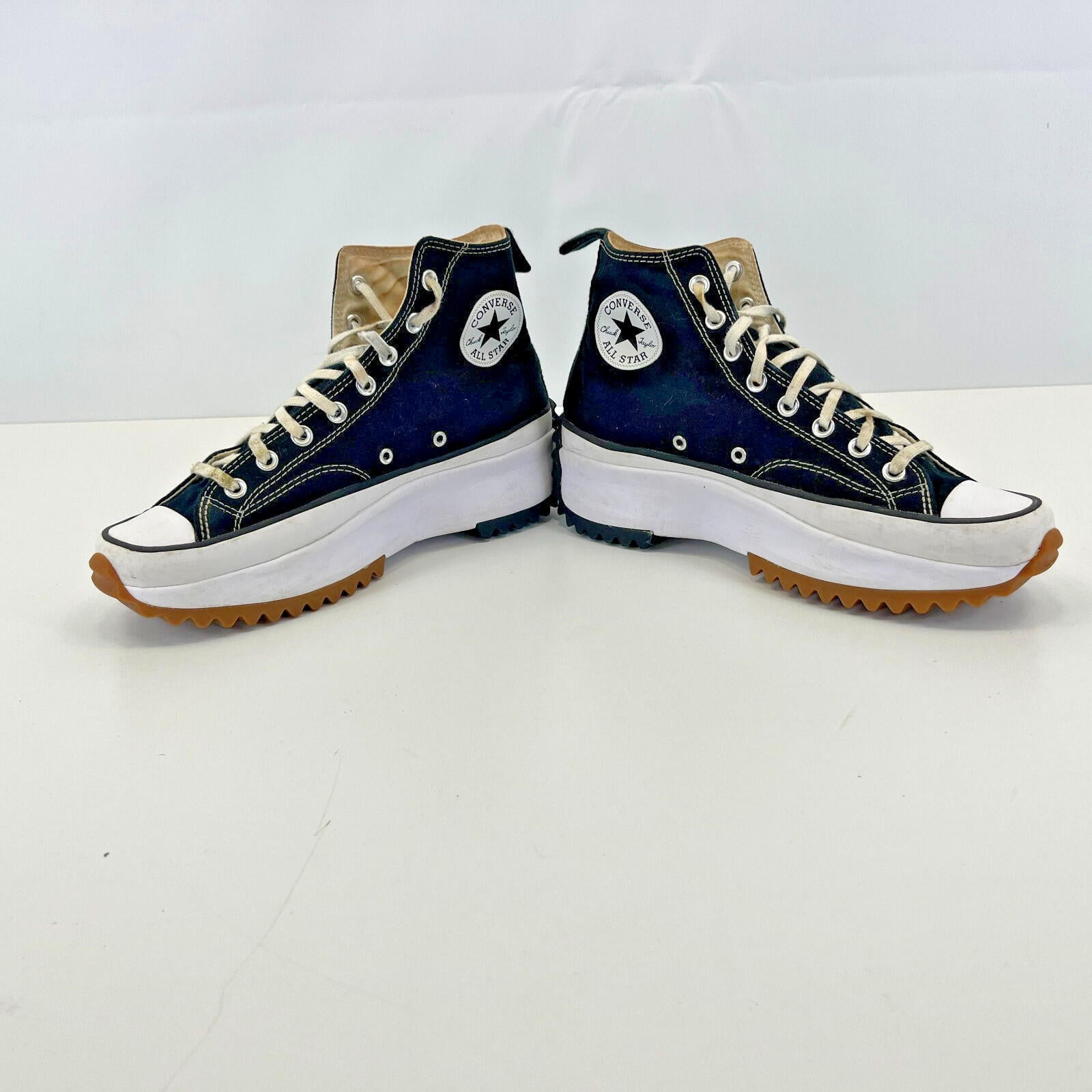 Converse Run Star Hike Hi Top Trainers Chunky Platform Black Canvas UK 8.5 EU 43
