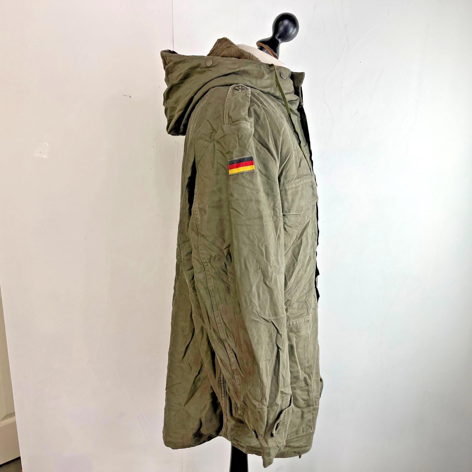 Vtg 1992 Jeans Express German Army Olive Green Parka Coat + Liner size M GrNr.14
