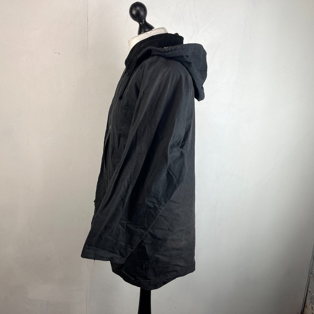Oxford Blue Women's Wax Jacket size Large Black Country Coat Made in England