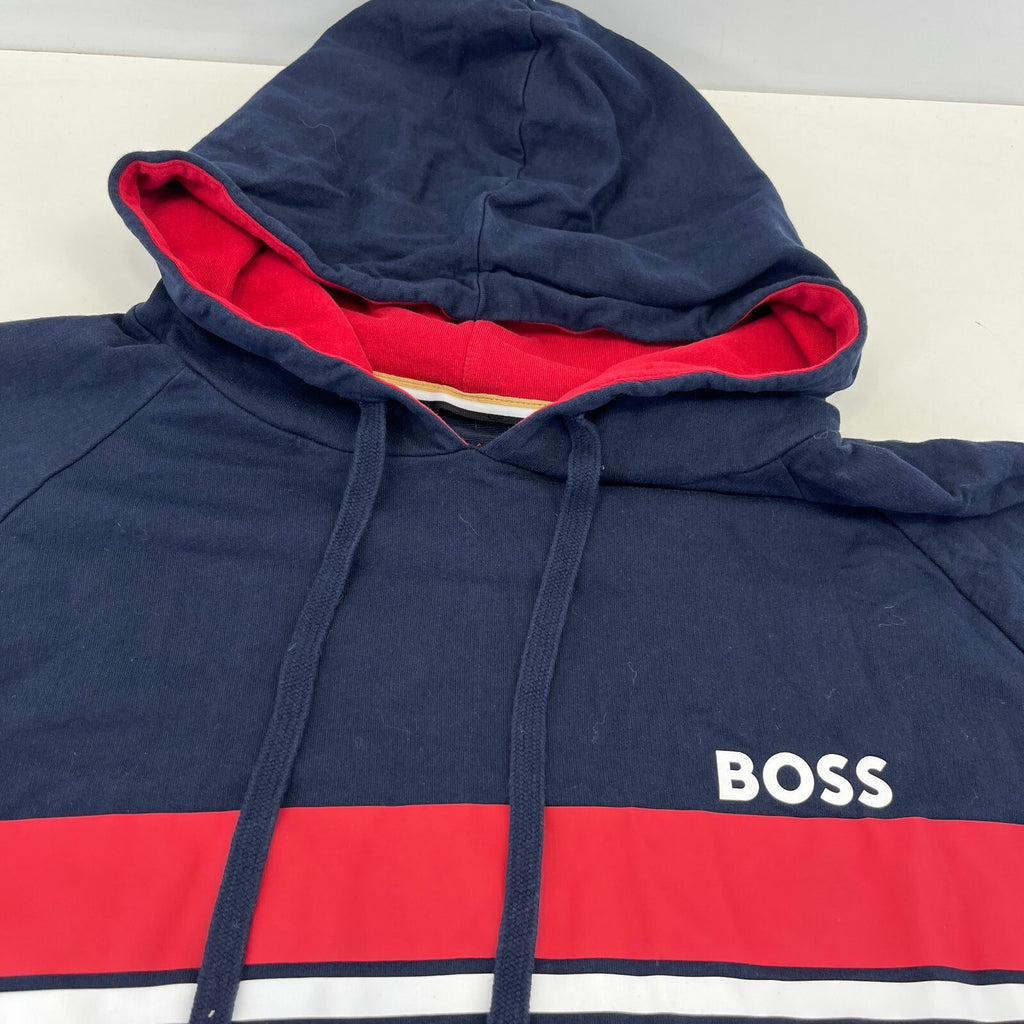 Hugo Boss Mens Lightweight Hoodie in Navy Blue size Medium