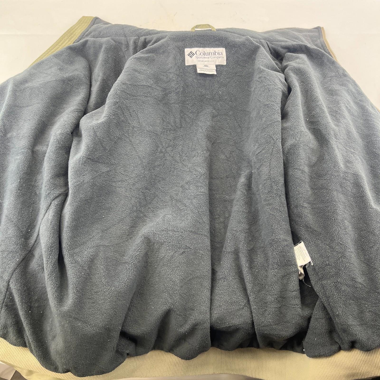 Columbia Men's Bomber Jacket Beige Fleece Lined Warm Casual US size 2XL - UK 3XL
