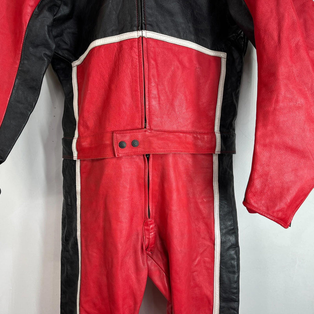 Rare Vtg Biudici 2 Piece Mens Leather Motorcycle Suit EU size Jacket 52 Trs 50