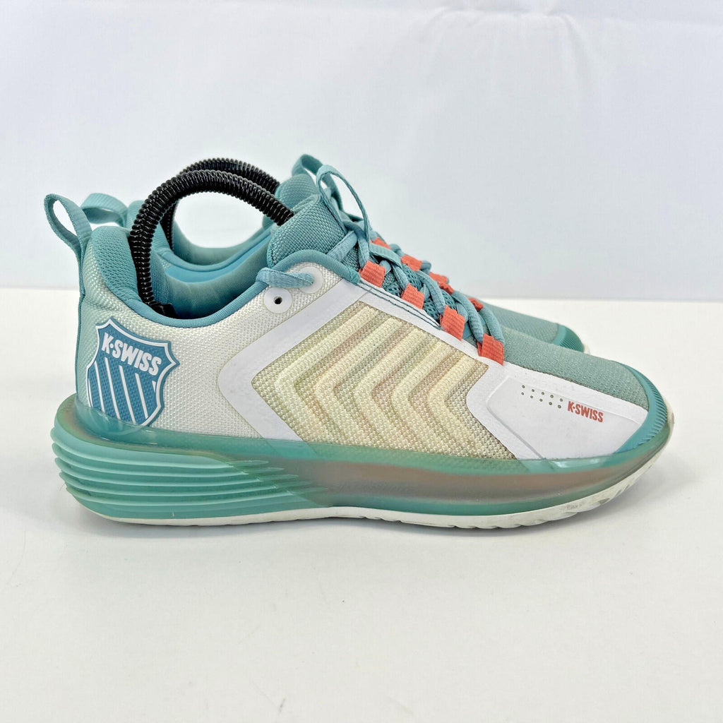 K-Swiss Ultrashot 3 Tennis Shoes in Turquoise & White - Women's size UK 5 EU 38