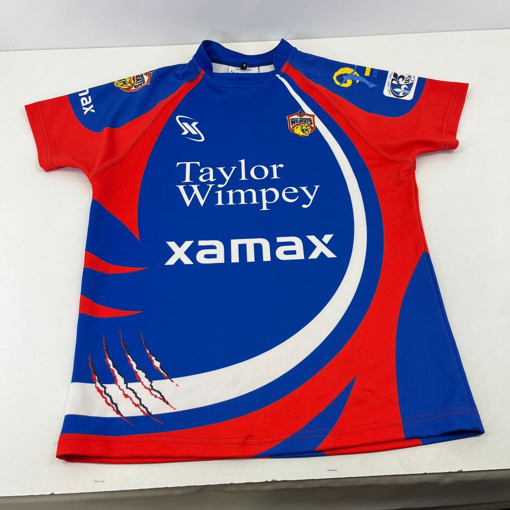 North Yorkshire Wildcats Rugby Shirt Jersey Xamax Blue/Red/White size Large
