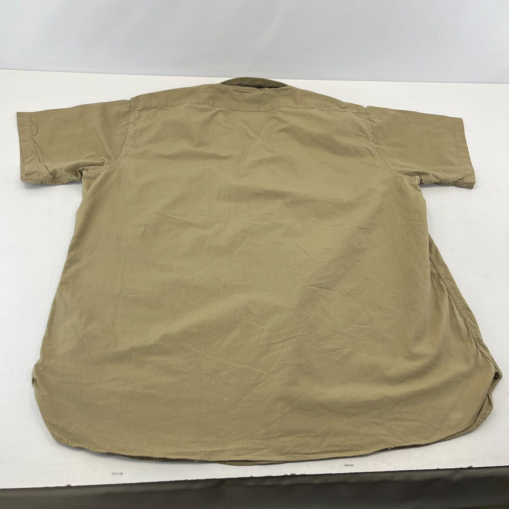 Vintage Elbeco Reeves Khaki Sanforized Poplin Workwear Shirt US Military XL