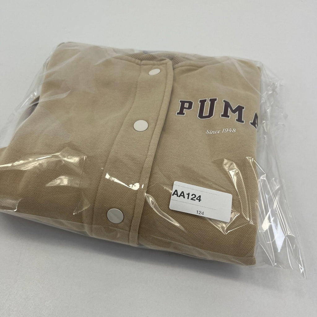 Puma Varsity Track Jacket UK Men's size XS in Beige & Cream