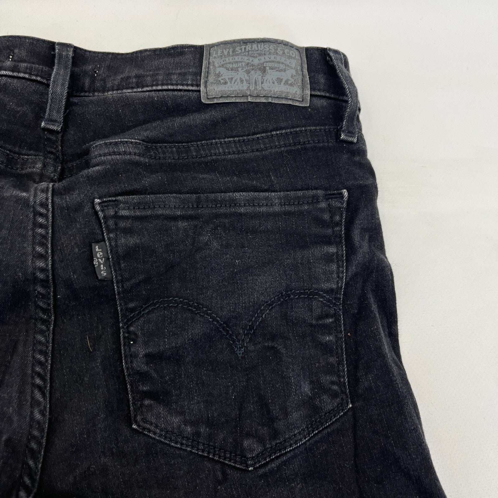 Levi's 720 High Rise Super Skinny Jeans W30" L29" - Black Cotton Denim