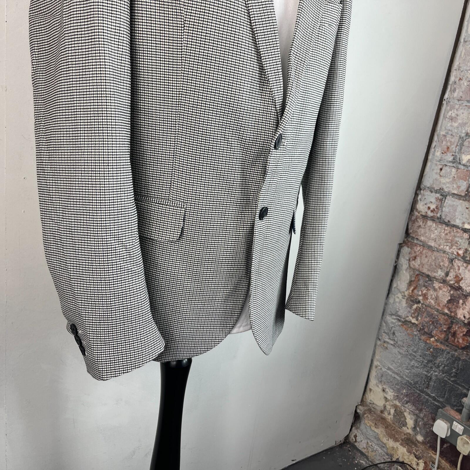 Ben Sherman Men's Black & White Houndstooth Blazer Jacket Men's size 44R