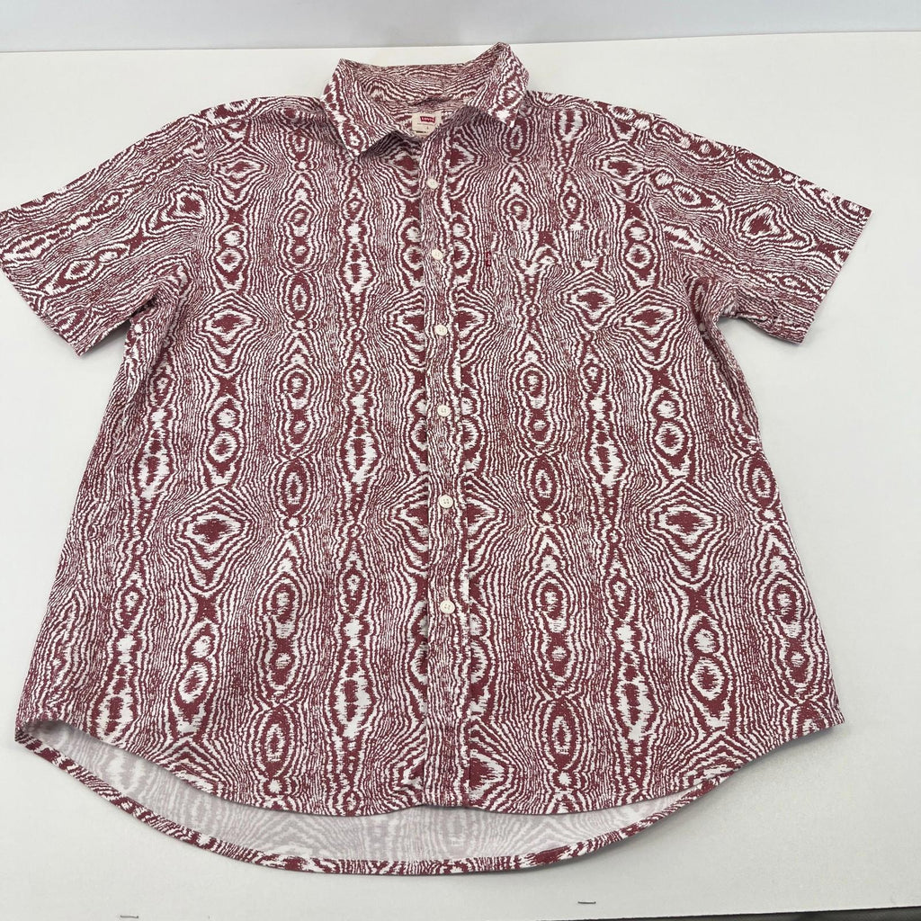 Levi’s Short Sleeve Holiday Shirt Red/White size Large Relaxed
