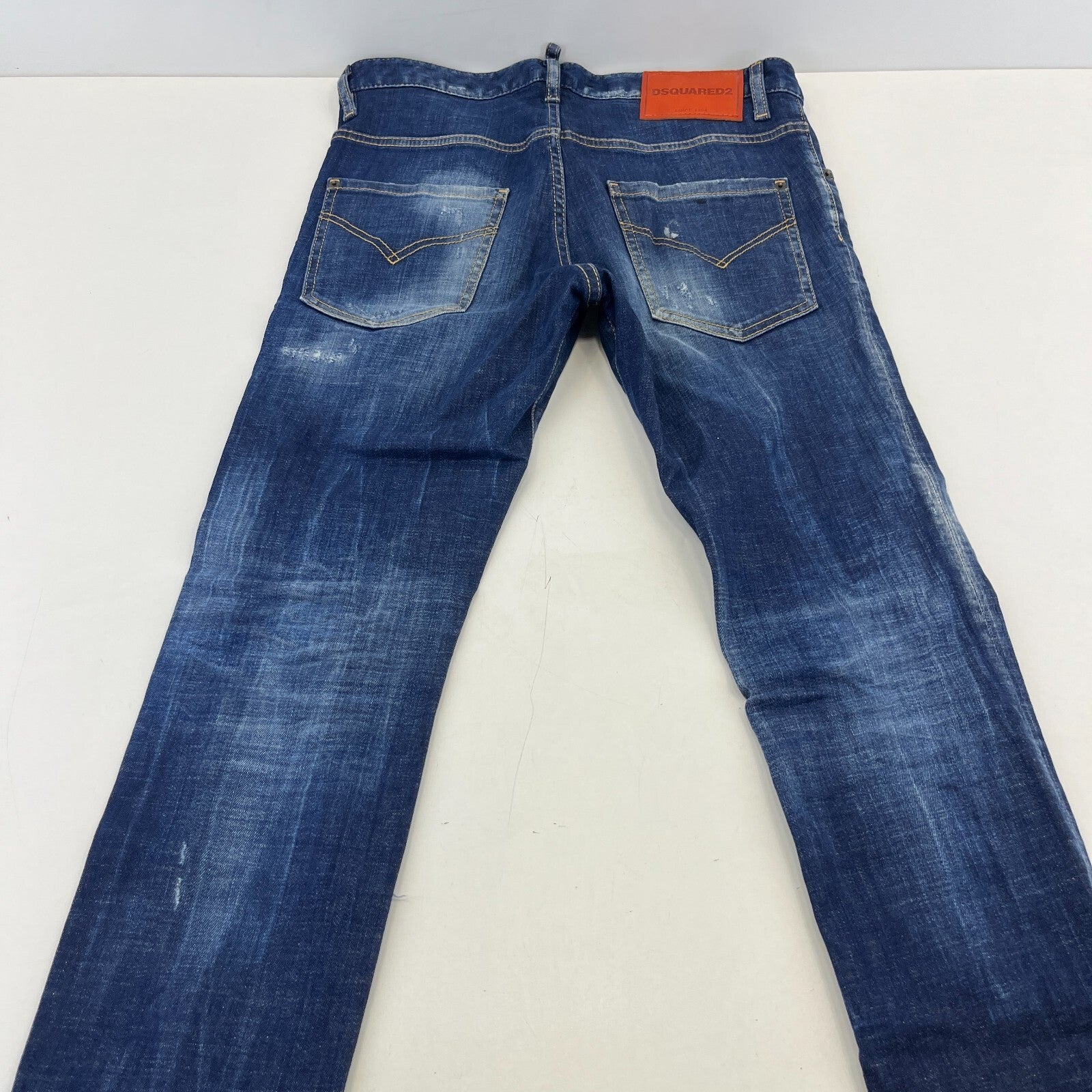 DSquared2 S74LB1010 Original Straight Fit Jeans size 46 W32" L29" Blue Distress