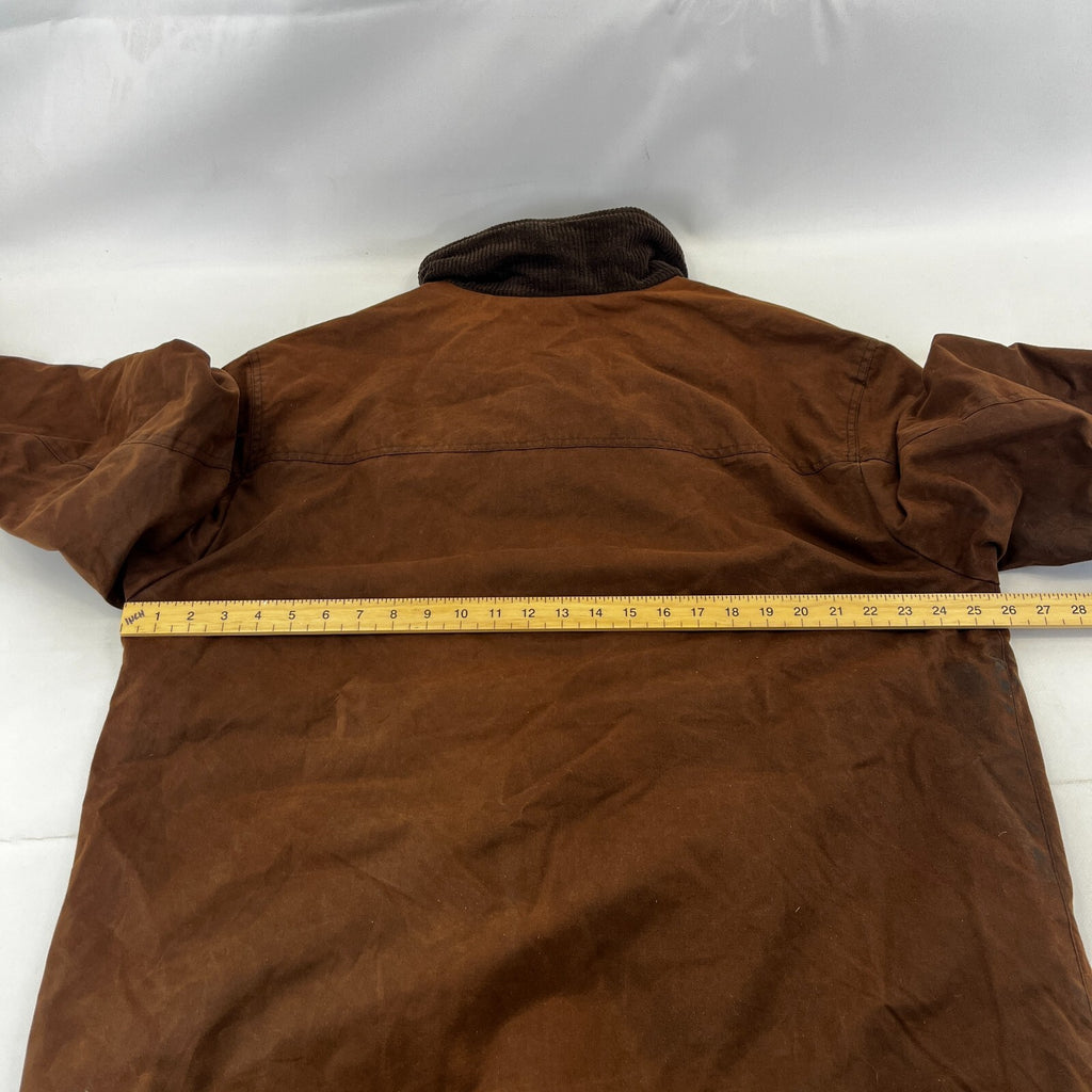 Paul R Smith Halifax Men's Wax Jacket Brown Leather Collar Waxed Cotton size 42S