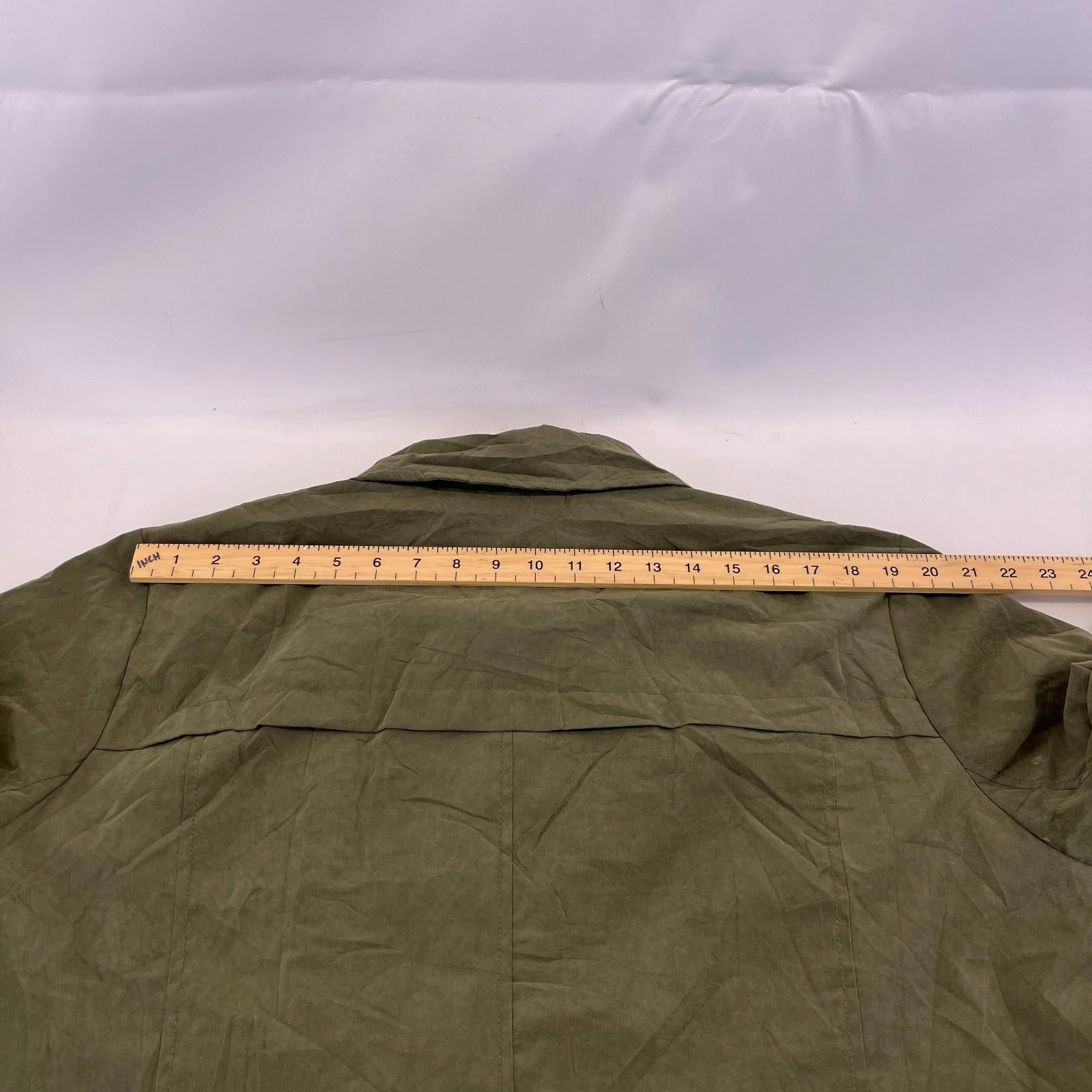 Sears Vtg Distressed Look Military Trench Coat Olive Green Belted - Women's 3XL