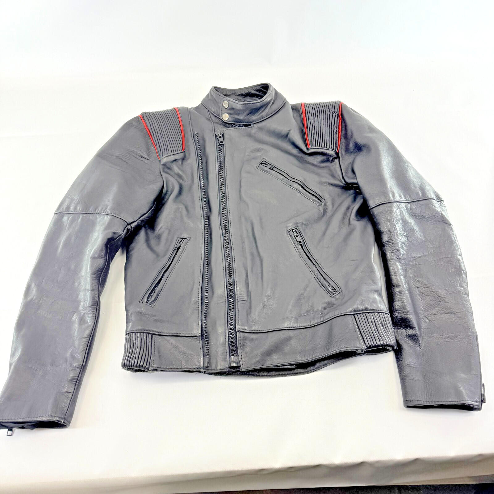 Vintage Kett Black Soft Leather Motorcycle Jacket Soft Leather Punk Biker UK 38
