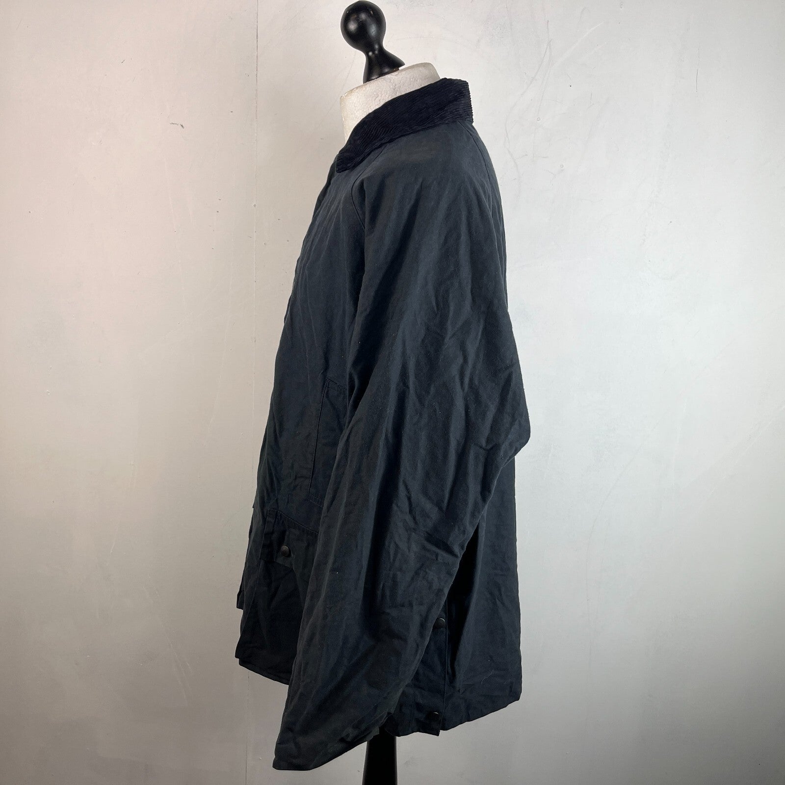 Jurgen Loesdau Wax Jacket in Black Waxed Cotton size 2XL