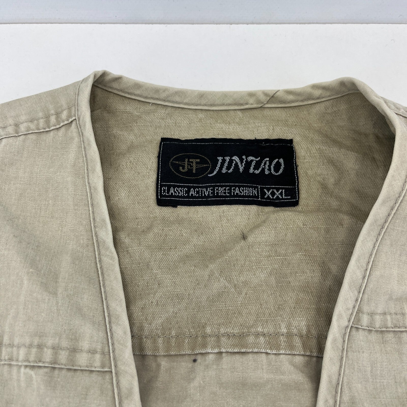 Vintage Utility Vest Cargo Tactical Techwear Khaki Beige Men’s size 2XL