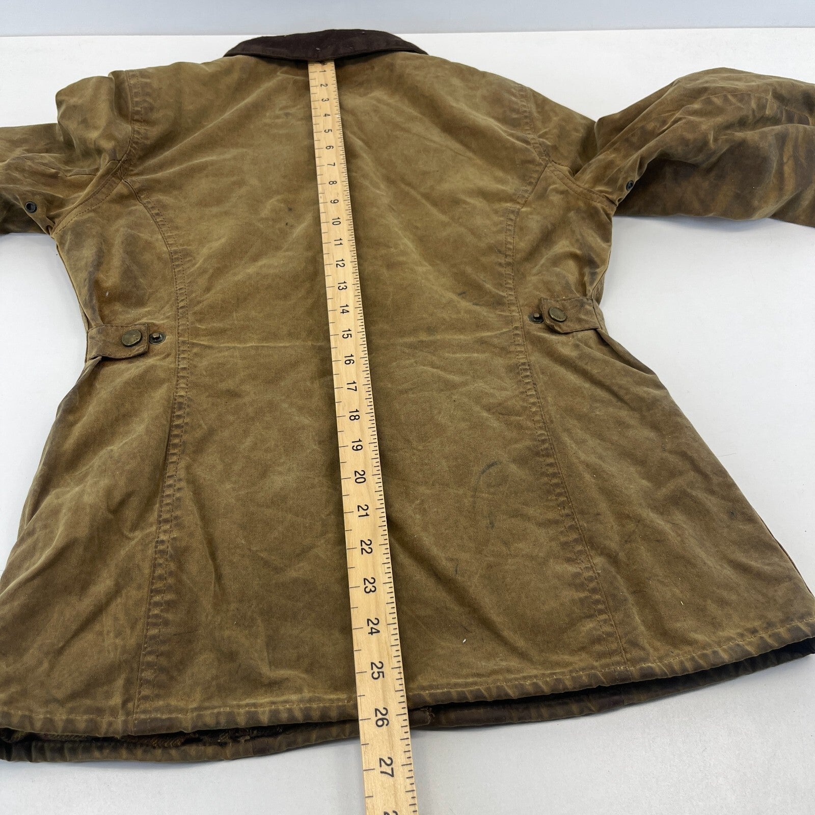 Barbour L1600 Distressed Look Wax Utility Jacket Women’s UK 8 Brown Field Coat