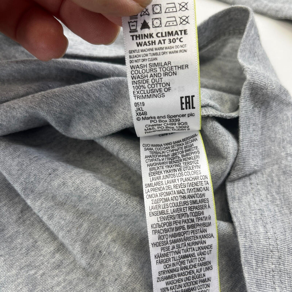 M&S Collection Women's Crew Neck Pullover Top Grey Long Sleeve size 22