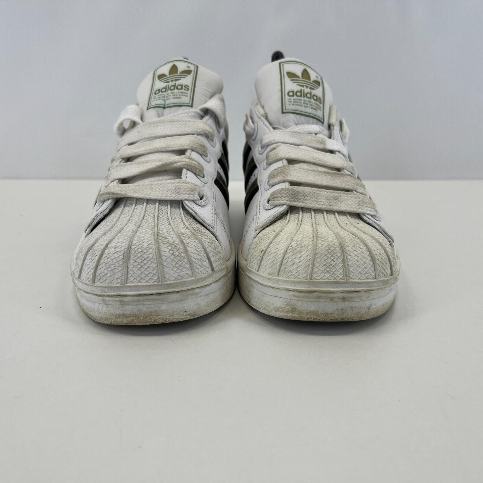 White Superstar Trainers in White & Bronze UK Women's size 5.5