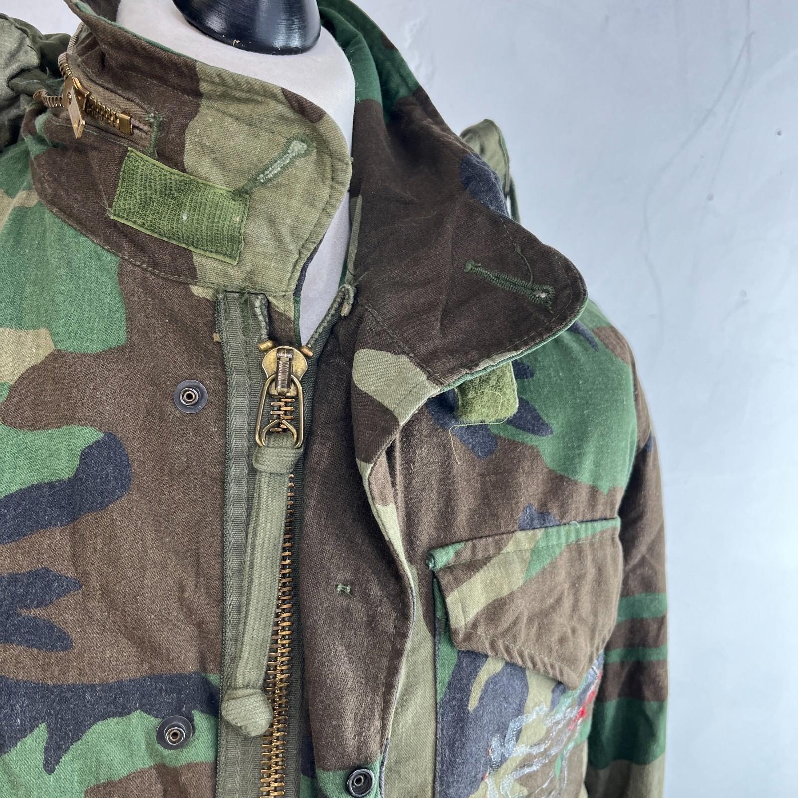 Vintage Issued US Military M65 Jacket Field Camouflage Medium Regular See Detail