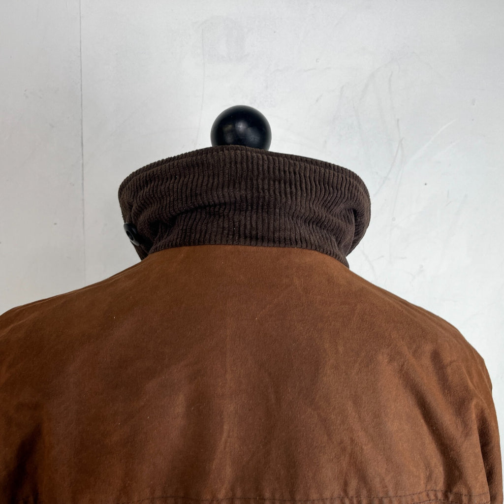 Paul R Smith Halifax Men's Wax Jacket Brown Leather Collar Cotton size XL (42S)