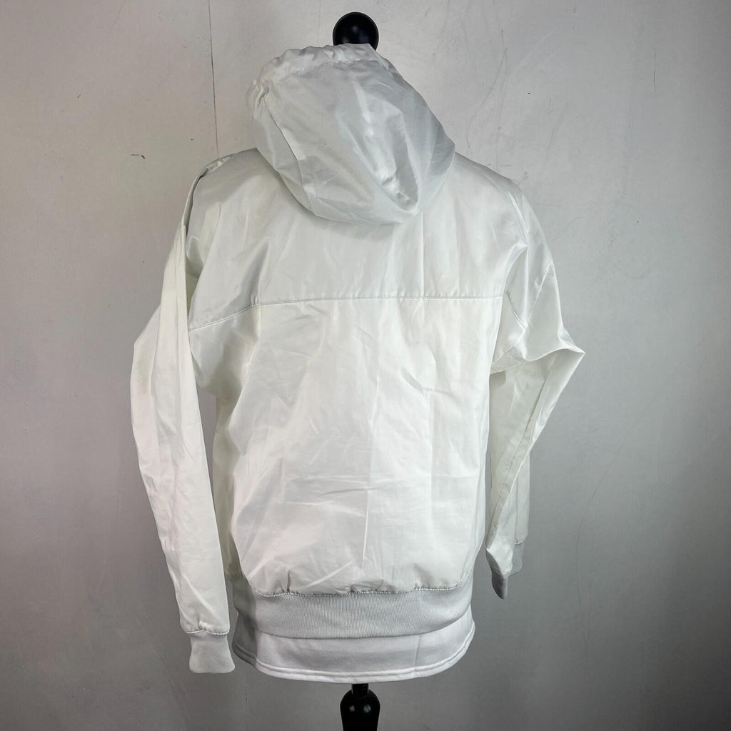 Adidas Marble Hooded Waterproof Jacket Bomber size M Full Zip in White - Rare