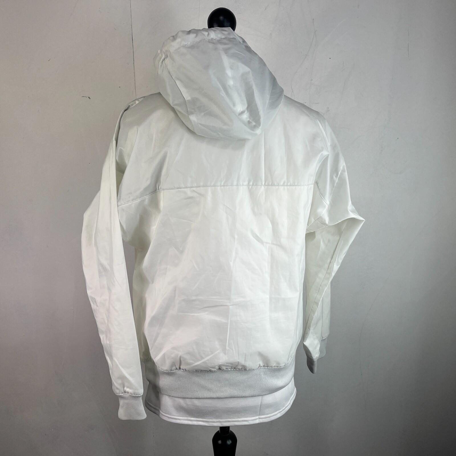 Adidas Marble Hooded Waterproof Jacket Bomber size M Full Zip in White - Rare