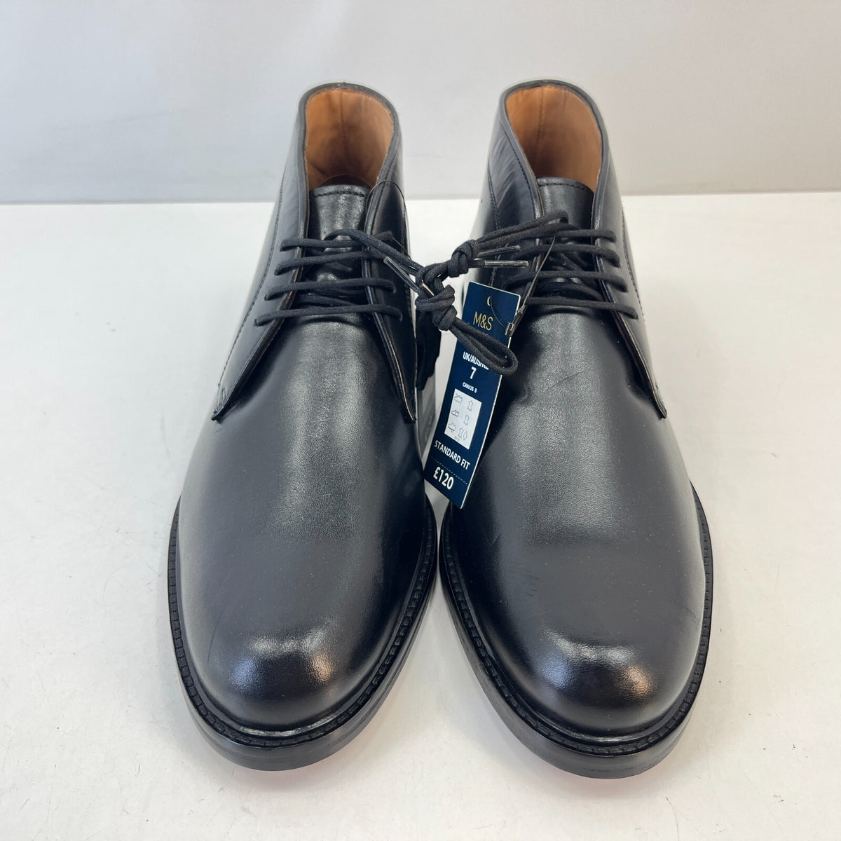 Marks and Spencer Sartorial Black Leather Smart Luxury Boots UK 7 RRP £120 - New