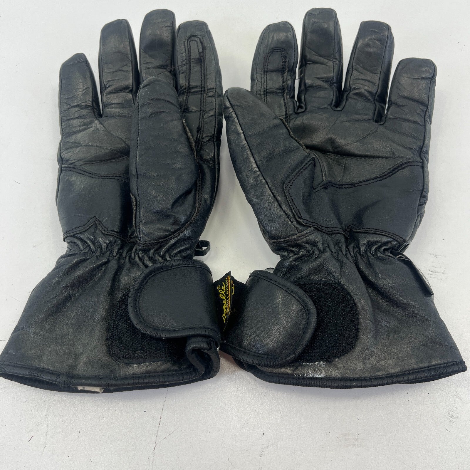 Rhino Leather Motorcycle Gloves size L Black & Silver Motorbike Protection