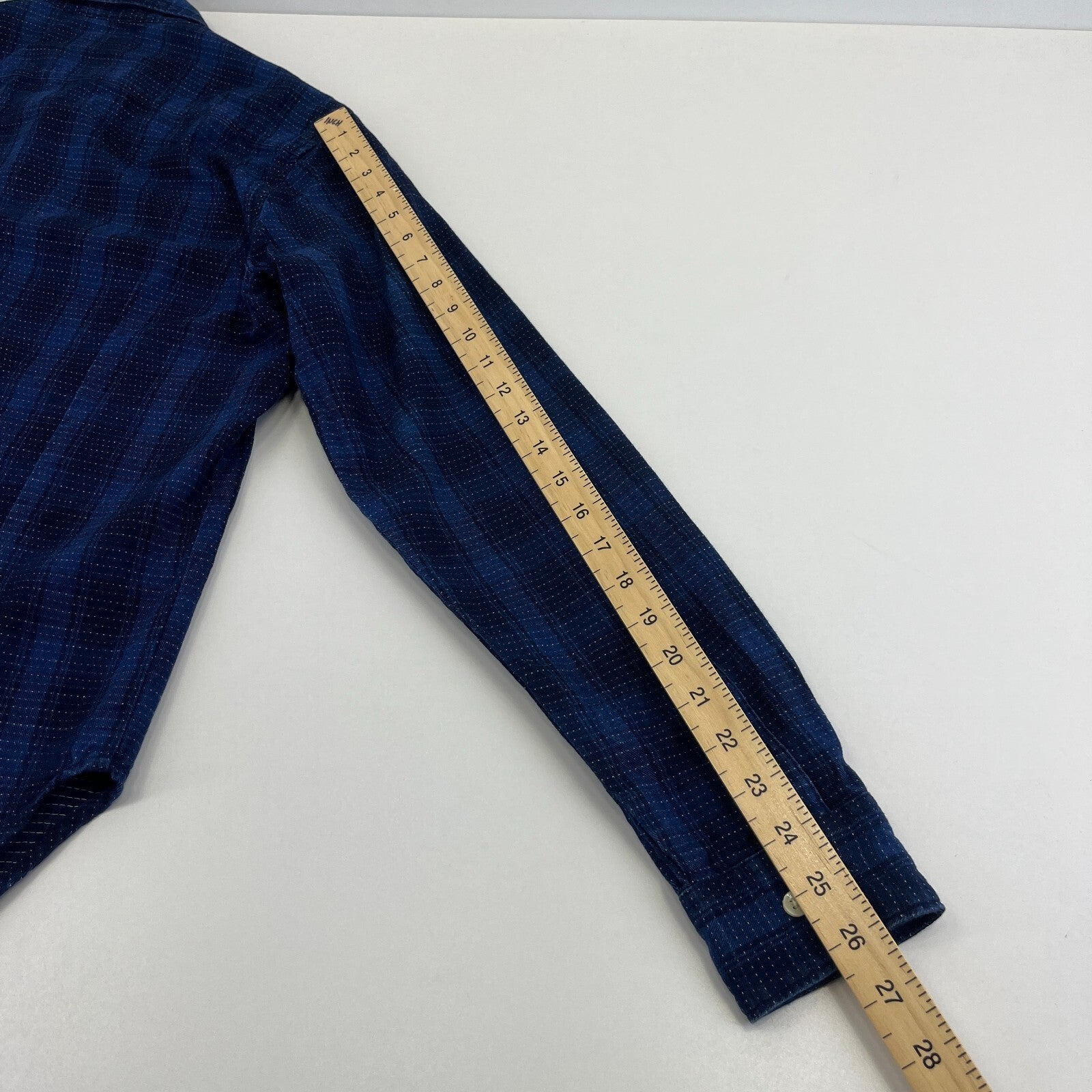 Barbour Men's Blue Check Flannel Shirt Button Up Long Sleeve - UK size M