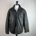 Redskins Vintage Distressed Look Black Leather Mid Length Jacket Men’s size 3XL
