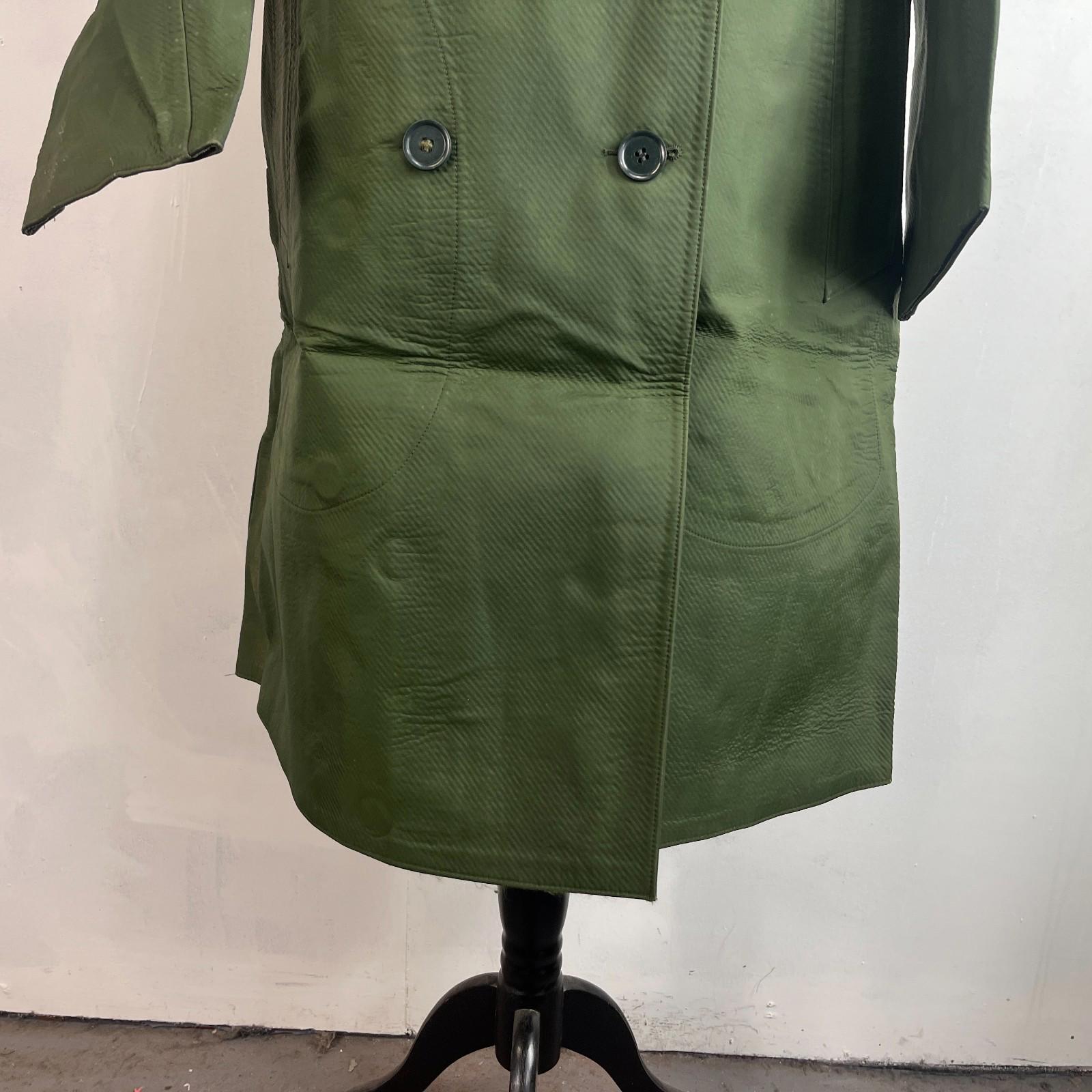 Royal Canadian Police RCMP Mackintosh Trench Coat Dark Green 80s size 5