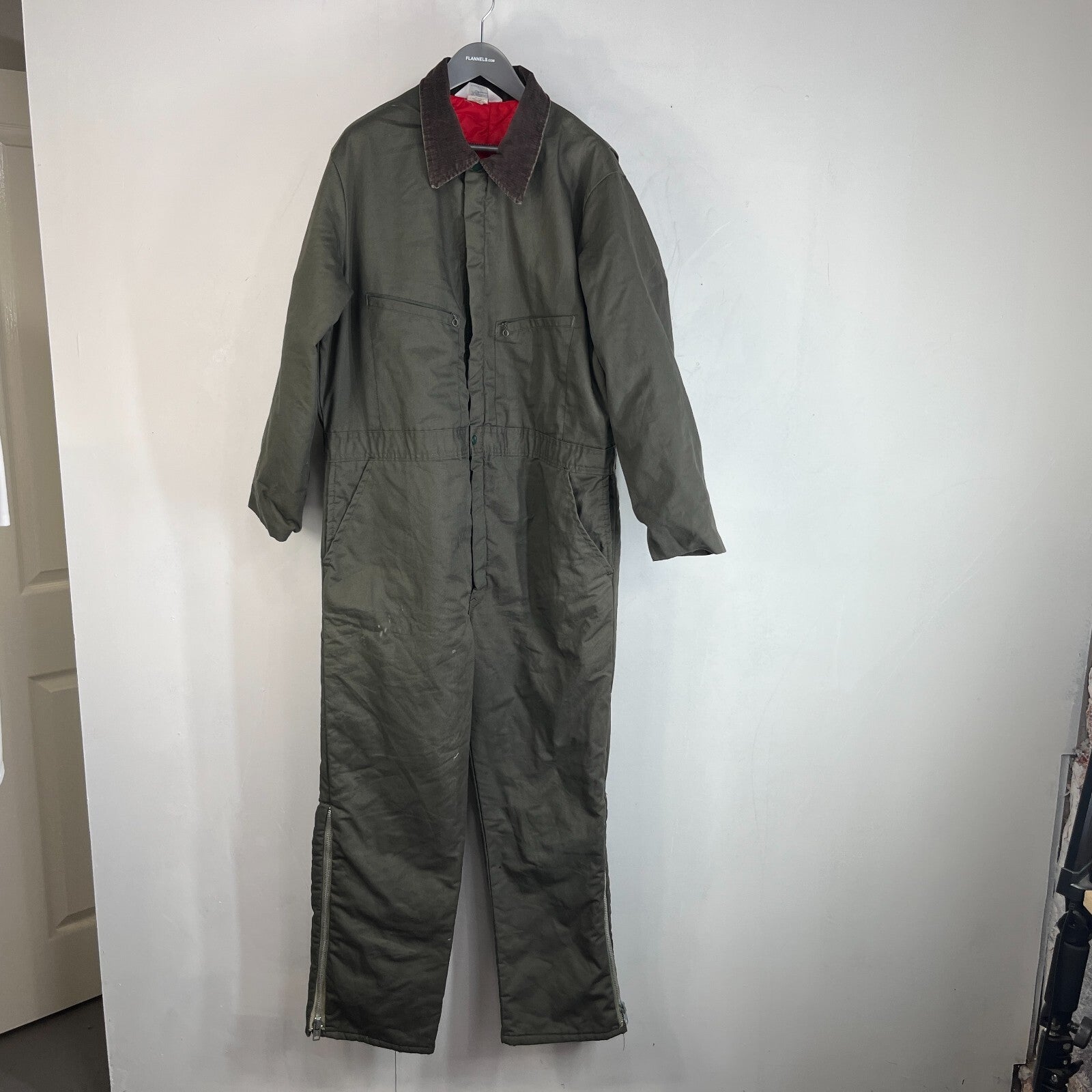 Key Imperial Green Heavy Duty Overalls Quilted Insulated Mens Large-Reg USA Made