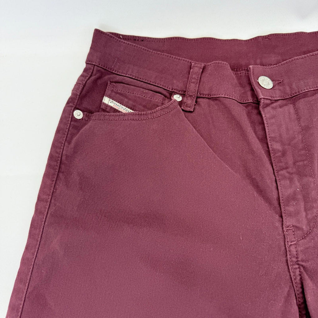 Diesel D Roisin Denim Jeans Slim Stretch Burgundy Red Womens Waist 31" - Leg 30"