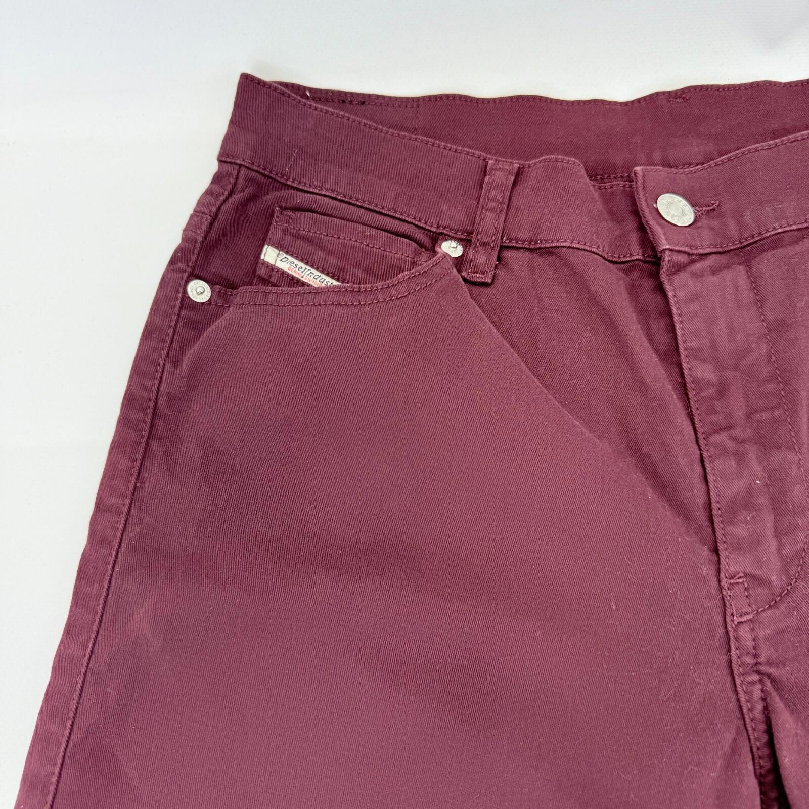 Diesel D Roisin Denim Jeans Slim Stretch Burgundy Red Womens Waist 31" - Leg 30"