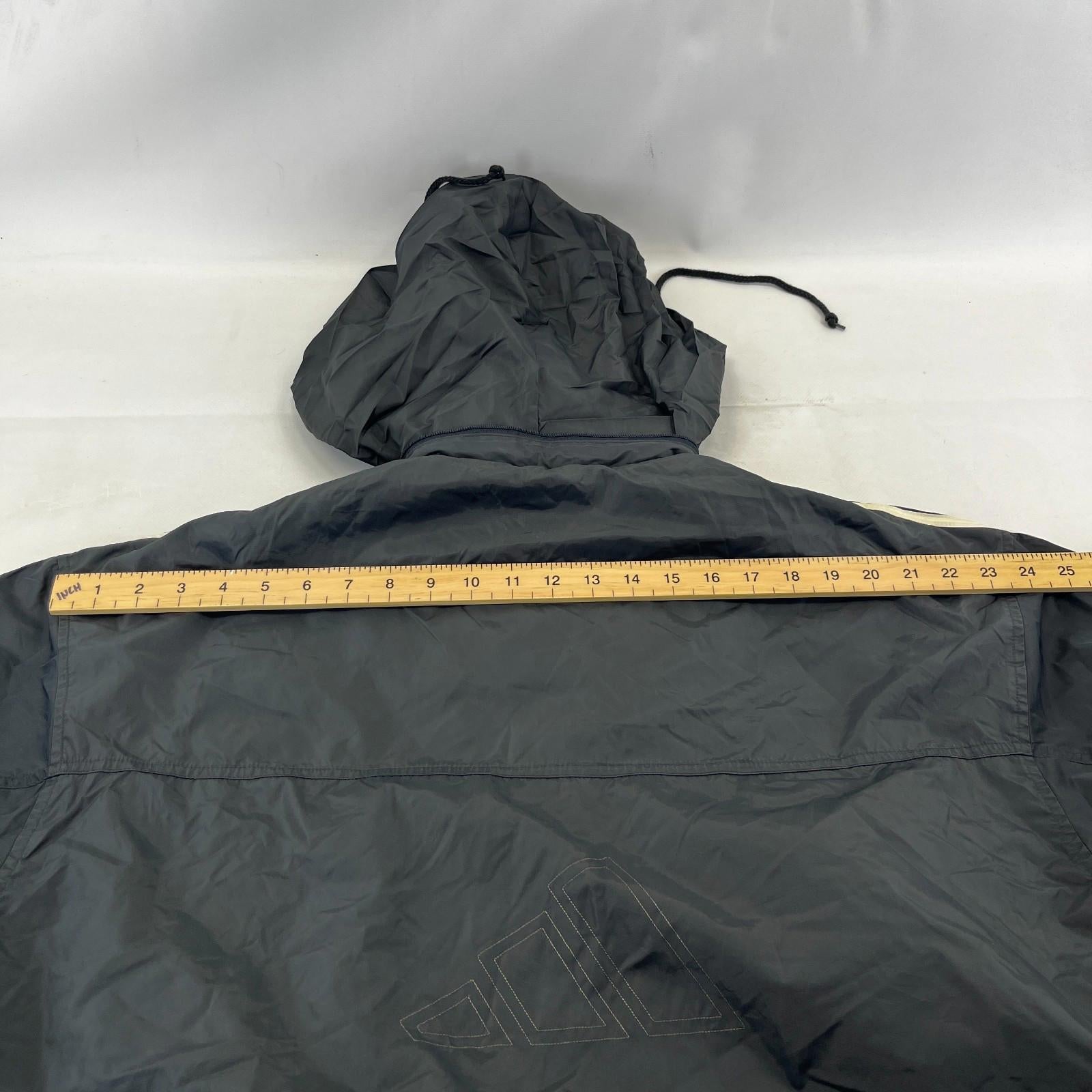 Adidas Men's Quilted Coach Jacket in Dark Grey - size Medium Oversized