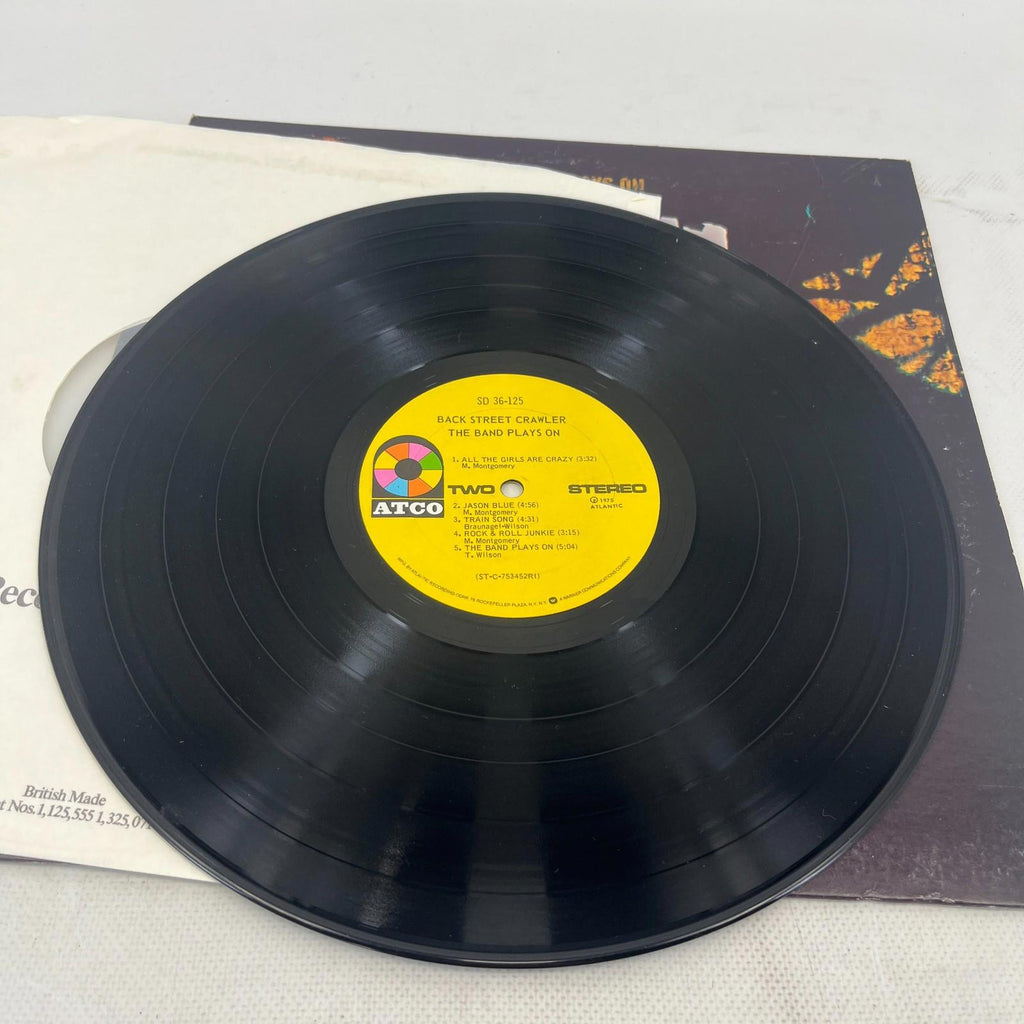 Back Street Crawler The Band Plays On 12" Vinyl LP ATCO US Record SD36-125 EX/VG