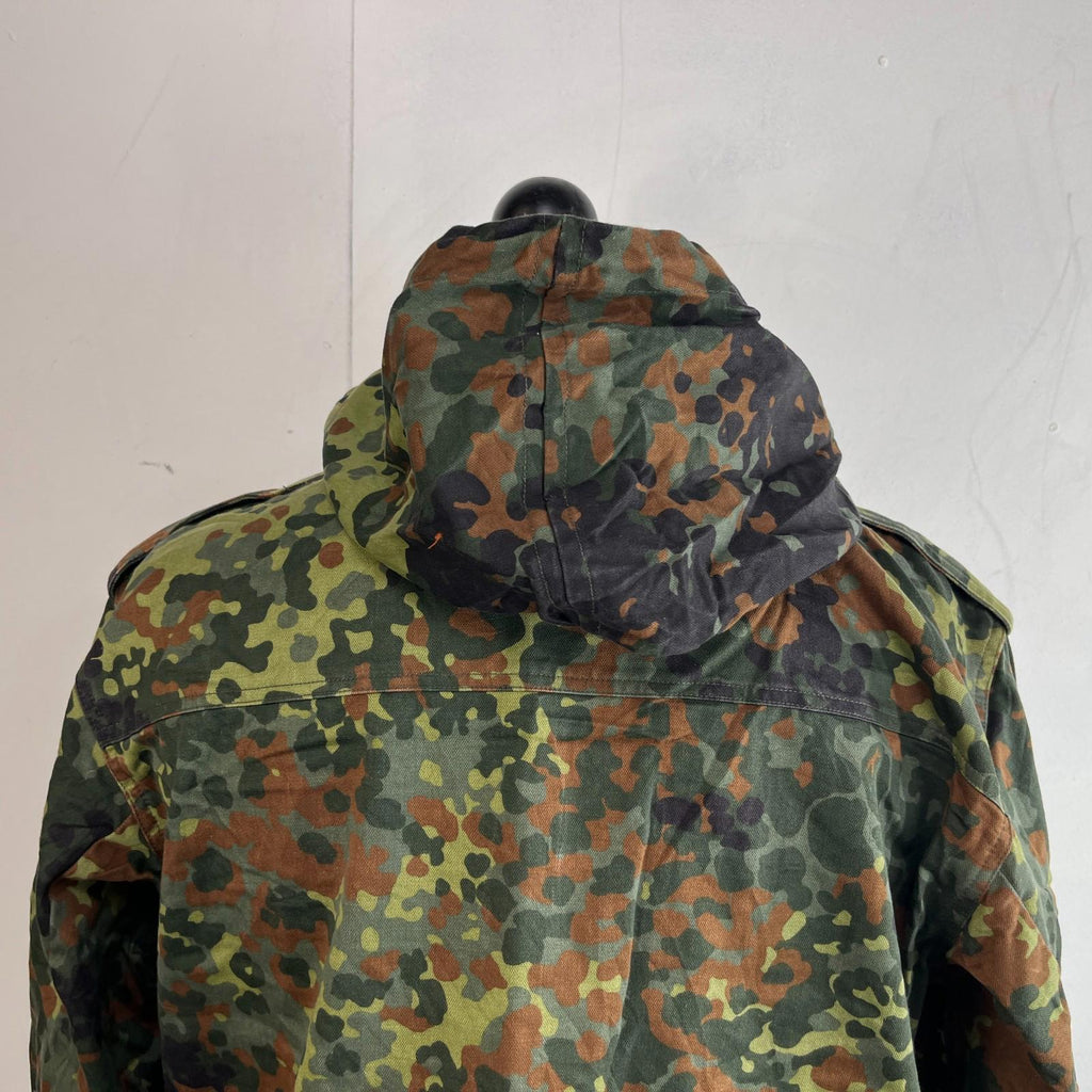 Vtg 1996 German Army Flecktarn Camouflage Parka Jacket Combat Green Gr.2