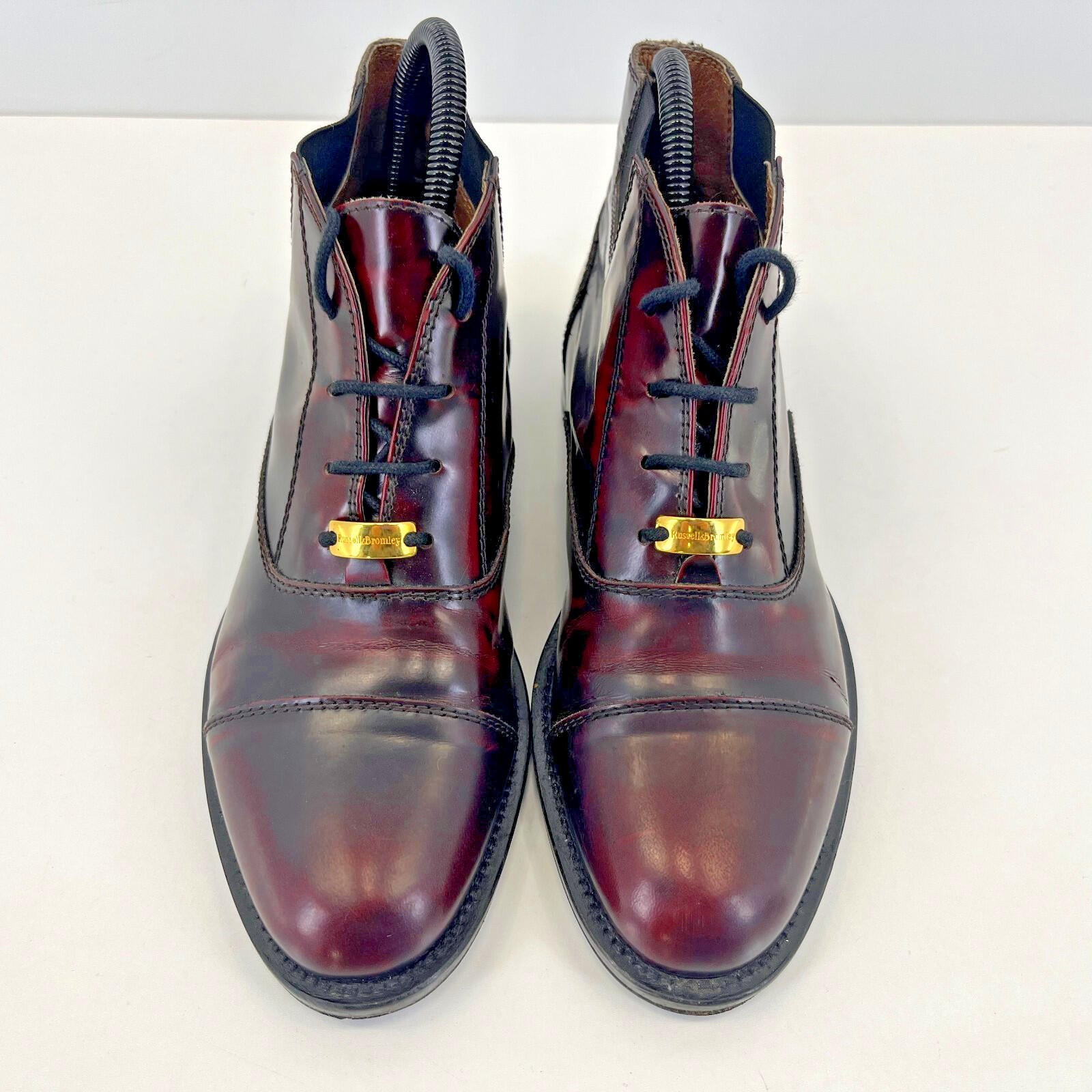 Ladies Russell & Bromley Leather Chelsea Ankle Boots Oxblood Red UK 3  - EU 36