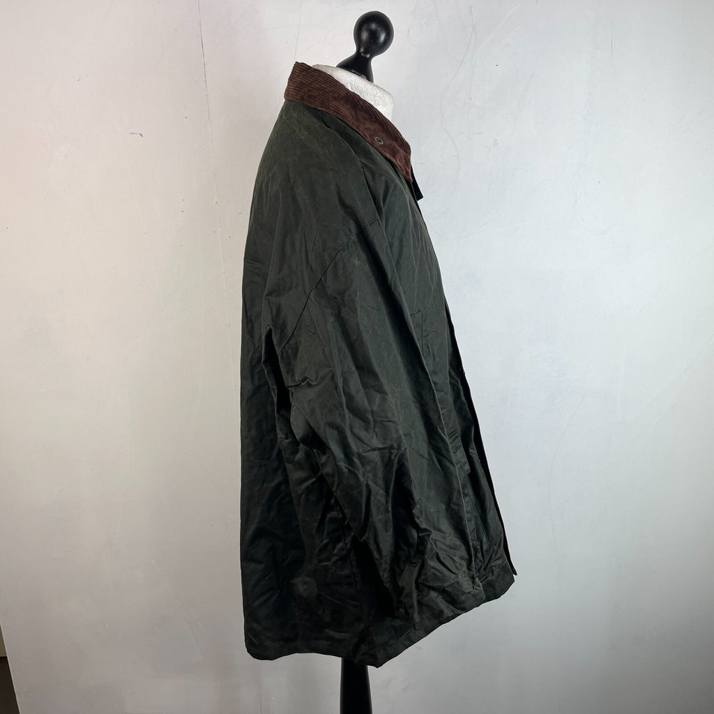 Mc Orvis Wax Jacket Mens size XL Green Waxed Coat Made in the UK