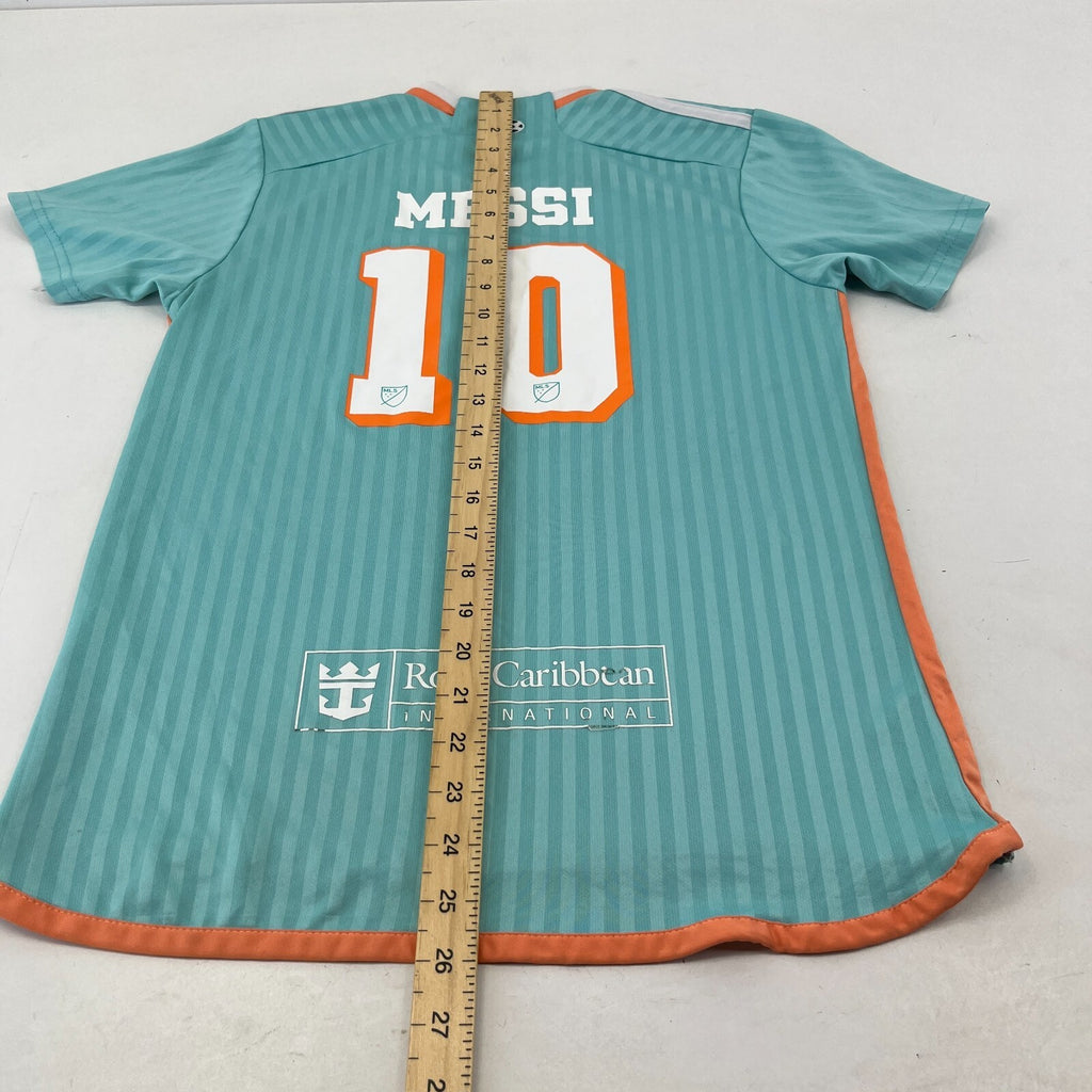 Inter Miami 2024/25 Kids Third Kit Football Shirt Messi 10 Turquoise 12-13 Years