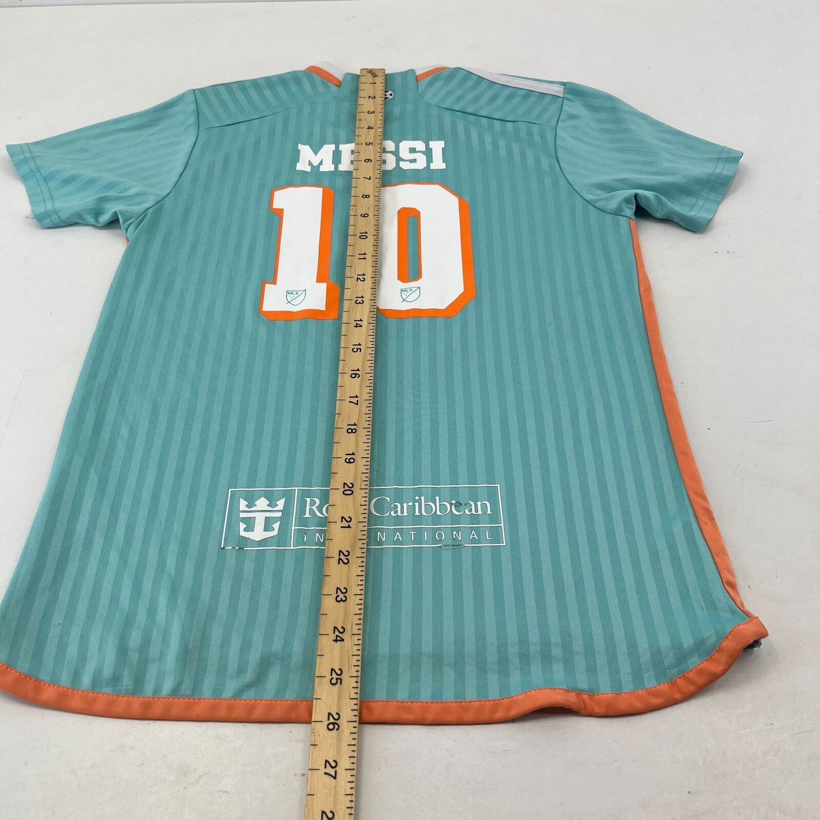 Inter Miami 2024/25 Kids Third Kit Football Shirt Messi 10 Turquoise 12-13 Years