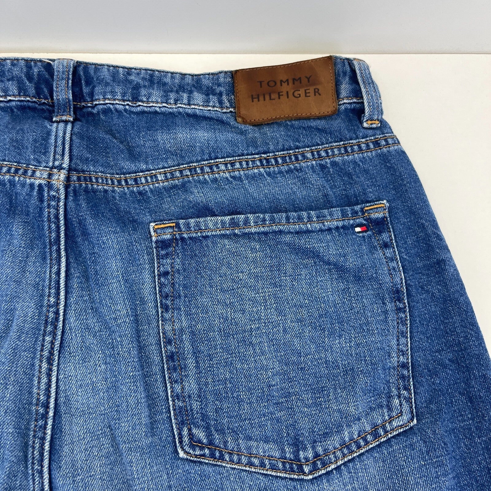 Tommy Hilfiger Womens High Rise Wide Leg Jeans UK size 16 W33" L30" Mid Blue